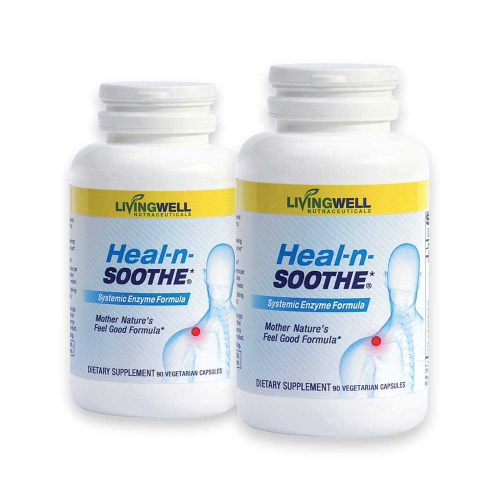 HEAL-N-SOOTHE Joint Support Supplements - Proteolytic Enzymes Like Bromelain & Papain, with Boswellia, Turmeric, & Ginger - Promotes Protein Digestive Function & Body Defense Wellness - 90 Count
