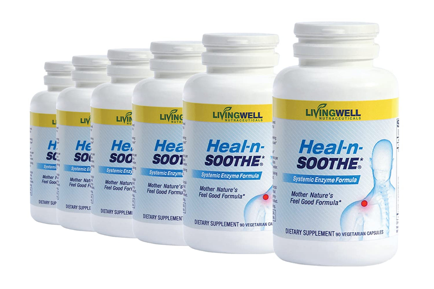 HEAL-N-SOOTHE Joint Support Supplements - Proteolytic Enzymes Like Bromelain & Papain, with Boswellia, Turmeric, & Ginger - Promotes Protein Digestive Function & Body Defense Wellness - 90 Count