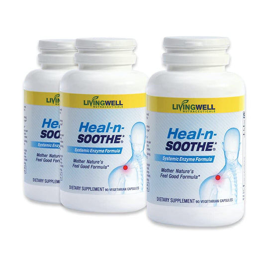 HEAL-N-SOOTHE Joint Support Supplements - Proteolytic Enzymes Like Bromelain & Papain, with Boswellia, Turmeric, & Ginger - Promotes Protein Digestive Function & Body Defense Wellness - 90 Count