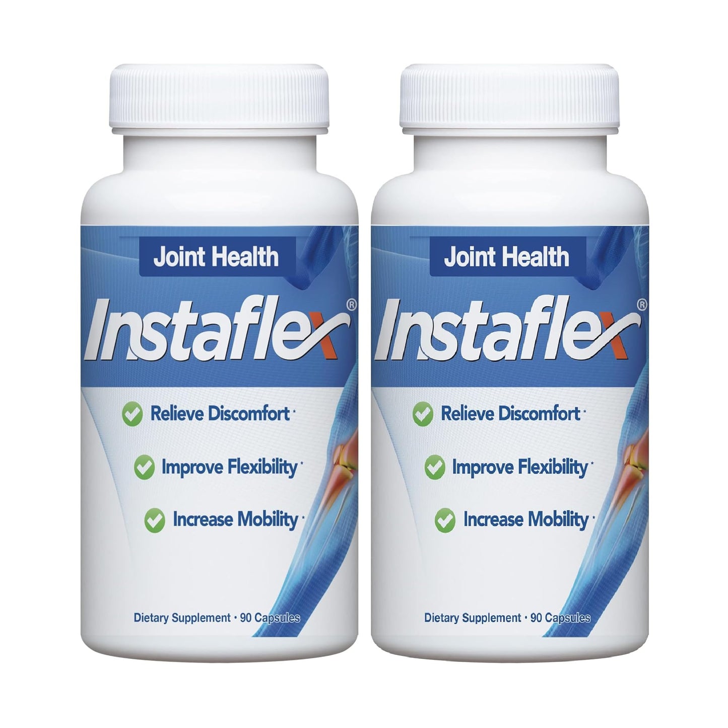 Instaflex Joint Support Supplement - Clinically Studied Joint Relief Blend of Glucosamine, MSM, White Willow, Turmeric, Ginger, Cayenne, Hyaluronic Acid - 90 Capsules