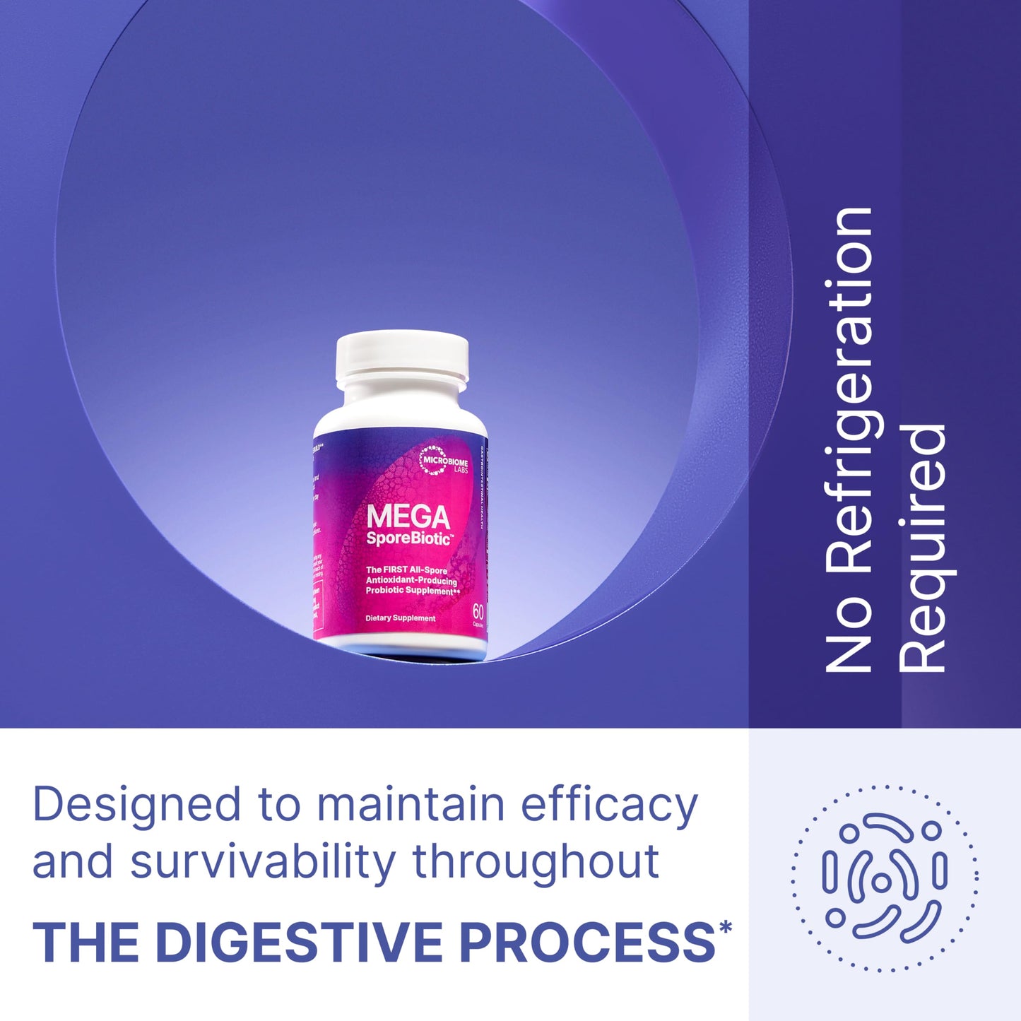 Microbiome Labs MegaSporeBiotic Probiotics for Women & Men - Spore Based Probiotics for Digestive Health - Shelf Stable & Travel-Friendly (60 Capsules)