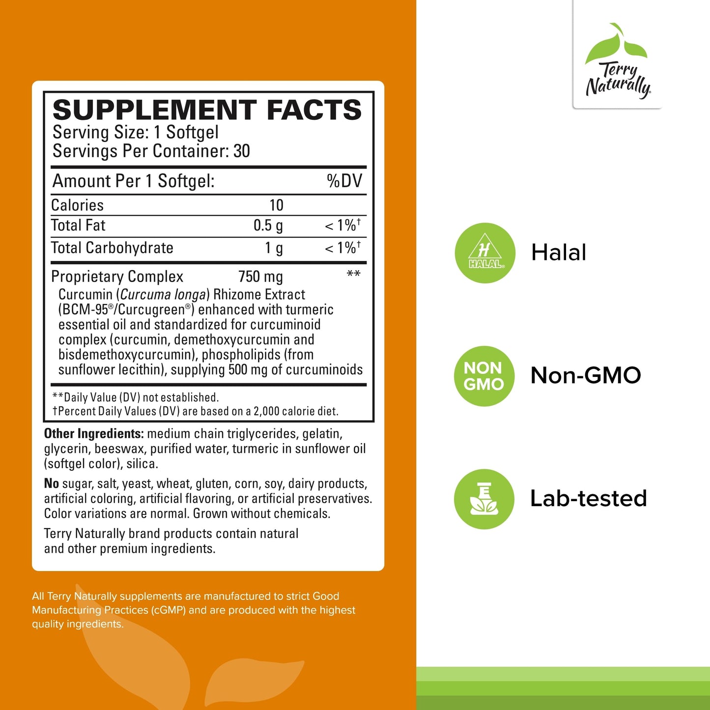 Terry Naturally CuraMed 750 mg - Antioxidant Supplement for Brain & Heart Health Support - Supplement with High-Potency Curcumin Complex - Kidney, Liver & Immune Health Support - 120 Softgels (1 Pack)