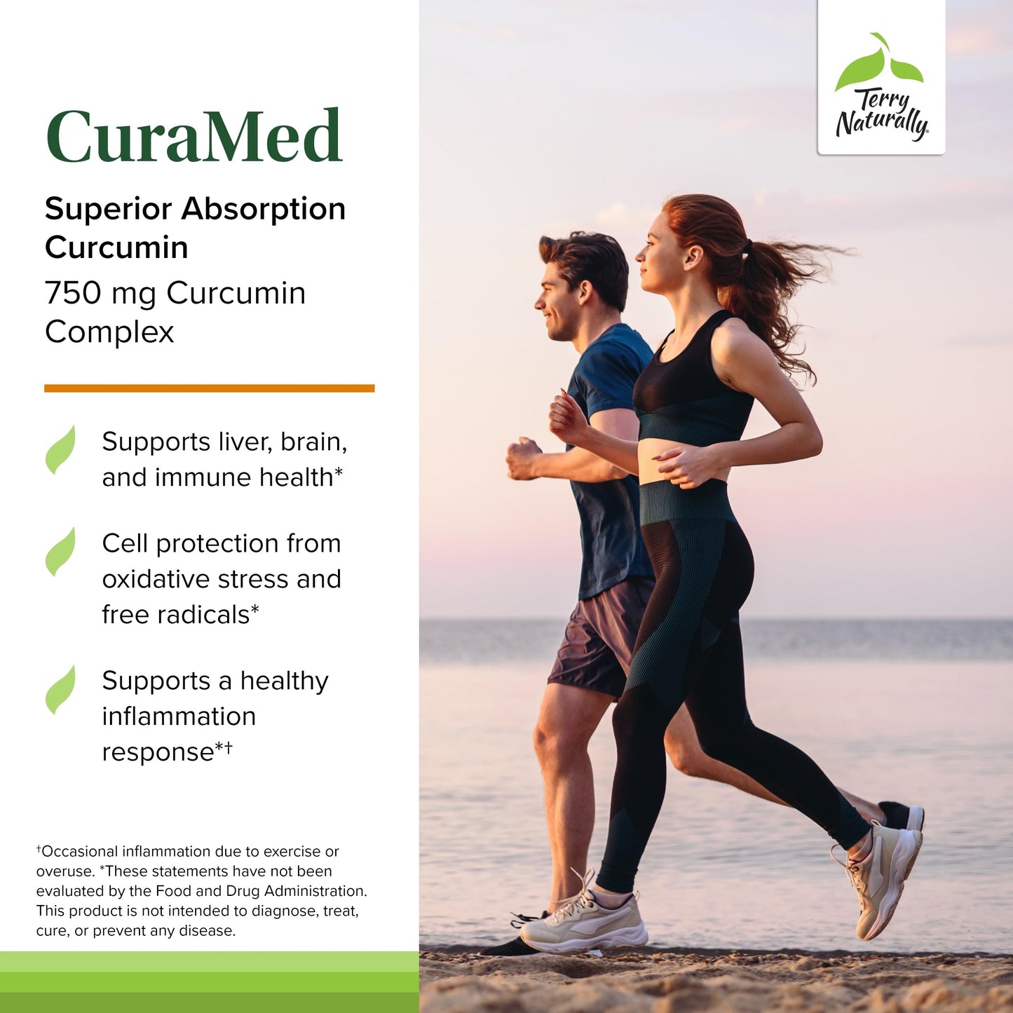 Terry Naturally CuraMed 750 mg - Antioxidant Supplement for Brain & Heart Health Support - Supplement with High-Potency Curcumin Complex - Kidney, Liver & Immune Health Support - 120 Softgels (1 Pack)